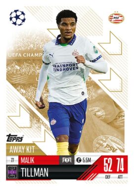 TOPPS UEFA Club Competitions Match Attax Extra 2024/25 Trading Card Game - Away Kit Malik Tillman