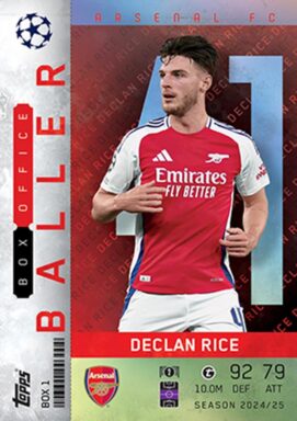 TOPPS UEFA Club Competitions Match Attax Extra 2024/25 Trading Card Game - Box Office Baller Limited Edition Declan Rice