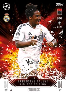 TOPPS UEFA Club Competitions Match Attax Extra 2024/25 Trading Card Game - Explosive Talent Limited Edition Endrick