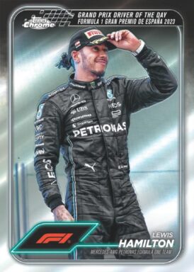 2024 TOPPS Chrome Formula 1 Racing Cards - Base Card Grand Prix Driver of the Day Lewis Hamilton