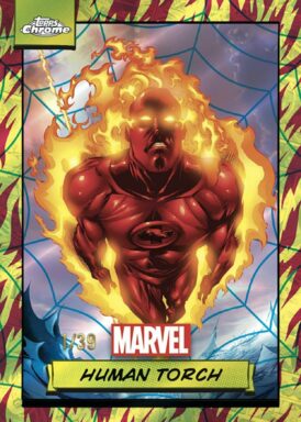 2024 TOPPS Chrome Marvel Trading Cards - Base Parallel Human Torch