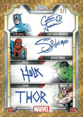 2024 TOPPS Chrome Marvel Trading Cards - Marvel Character Quad Autograph