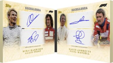 2024 TOPPS Eccellenza Formula 1 Racing Cards - Quad Autograph Book Mika Hakkinen / Alain Prost / Mario Andretti / Nigel Mansell