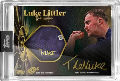 2024 TOPPS Luke Littler Rookie Season Darts Cards - Match Used Dart Flights Autograph Relic 1