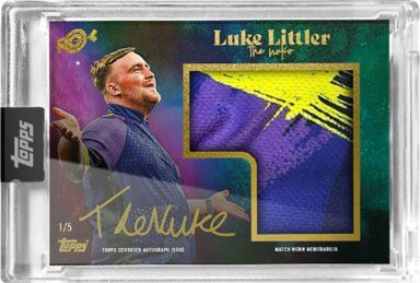2024 TOPPS Luke Littler Rookie Season Darts Cards - Match Worn Shirt Autograph Relic