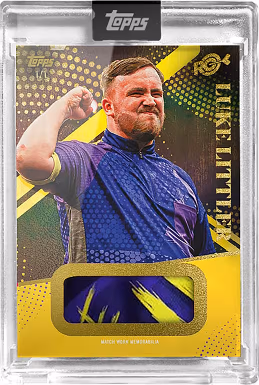 2024 TOPPS Luke Littler Rookie Season Darts Cards - 2024 topps luke littler rookie season darts cards match worn shirt relic