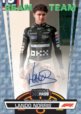 2024 TOPPS Paddock Pass Formula 1 Racing Cards - Beam Team Autograph Lando Norris