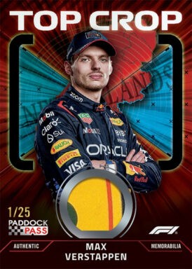 2024 TOPPS Paddock Pass Formula 1 Racing Cards - Top Crop Relic Max Verstappen