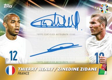 2024 TOPPS Platinum UEFA Euro I am José Mourinho Curated Set Soccer Cards - Dual Autograph Thierry Henry / Zinedine Zidane