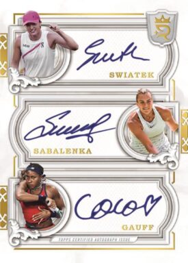 2024 TOPPS Royalty Collection Tennis Cards - Triple Autograph Card Swiatek / Sabalenka / Gauff