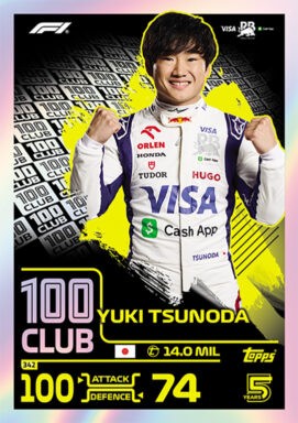 Topps F1 Turbo Attax 2024 Trading Card Game - 100 Club Yuki Tsunoda