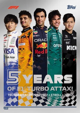 Topps F1 Turbo Attax 2024 Trading Card Game - 5th Anniversary Tsunoda / Norris / Perez / Stroll / Zhou