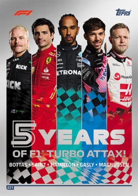 Topps F1 Turbo Attax 2024 Trading Card Game - 5th Anniversary Bottas / Sainz / Hamilton / Gasly / Magnussen