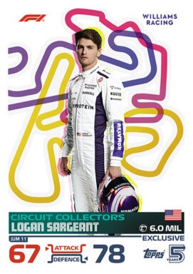 Topps F1 Turbo Attax 2024 Trading Card Game - Jumbo Exclusive Logan Sargeant