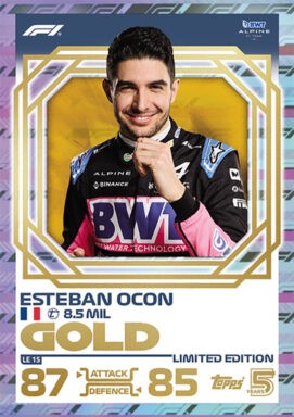 Topps F1 Turbo Attax 2024 Trading Card Game - Limited Edition Gold Esteban Ocon