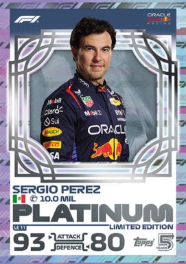 Topps F1 Turbo Attax 2024 Trading Card Game - Limited Edition Platinum Sergio Perez
