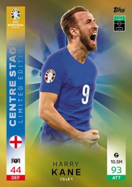 TOPPS UEFA Euro 2024 Match Attax Trading Card Game - Centre Stage Limited Edition Card - Harry Kane