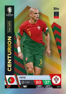 TOPPS UEFA Euro 2024 Match Attax Trading Card Game - Centurion Card - Pepe