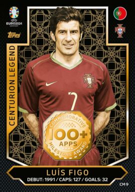 TOPPS UEFA Euro 2024 Match Attax Trading Card Game - Centurion Relic Card - Luis Figo