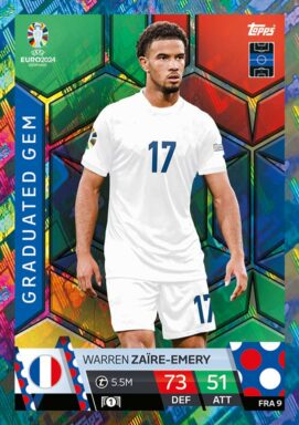 TOPPS UEFA Euro 2024 Match Attax Trading Card Game - Graduated Gem Card - Warren Zaire-Emery