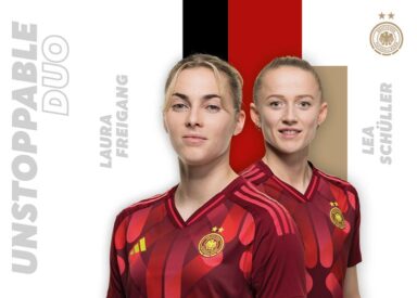 2025 PANINI DFB-Frauen Team-Set Soccer Cards - Unstoppable Duo Insert Card Laura Freigang / Lea Schüller