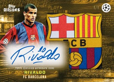 2025 TOPPS Decades 1990's Edition UEFA Club Competitions Soccer Cards - Retro Relic Autograph Card Rivaldo