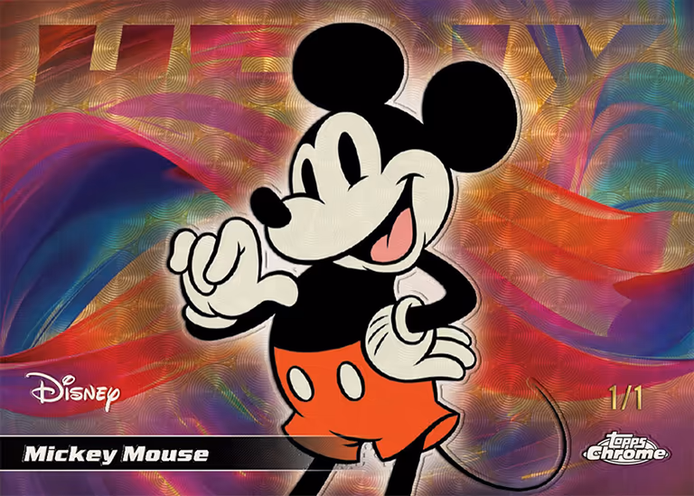 2026 TOPPS Chrome Disney Trading Cards - Helix Insert Card SuperFractor Parallel - Mickey Mouse