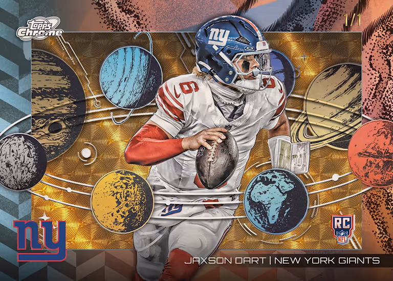 2025 TOPPS Cosmic Chrome NFL Football Cards - Planetarium Insert Card SuperFractor Parallel - Jaxson Dart