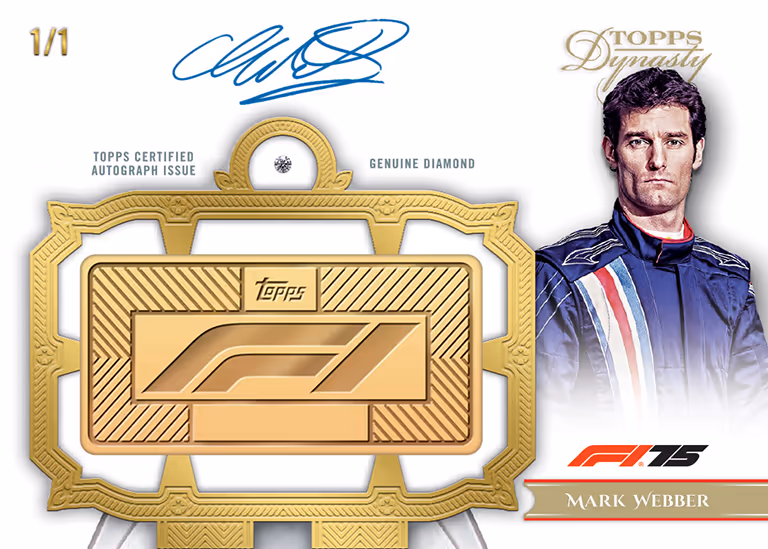 2025 TOPPS Dynasty Formula 1 Racing Cards - Legends Precious Relic Autograph Card Gold Parallel - Mark Webber