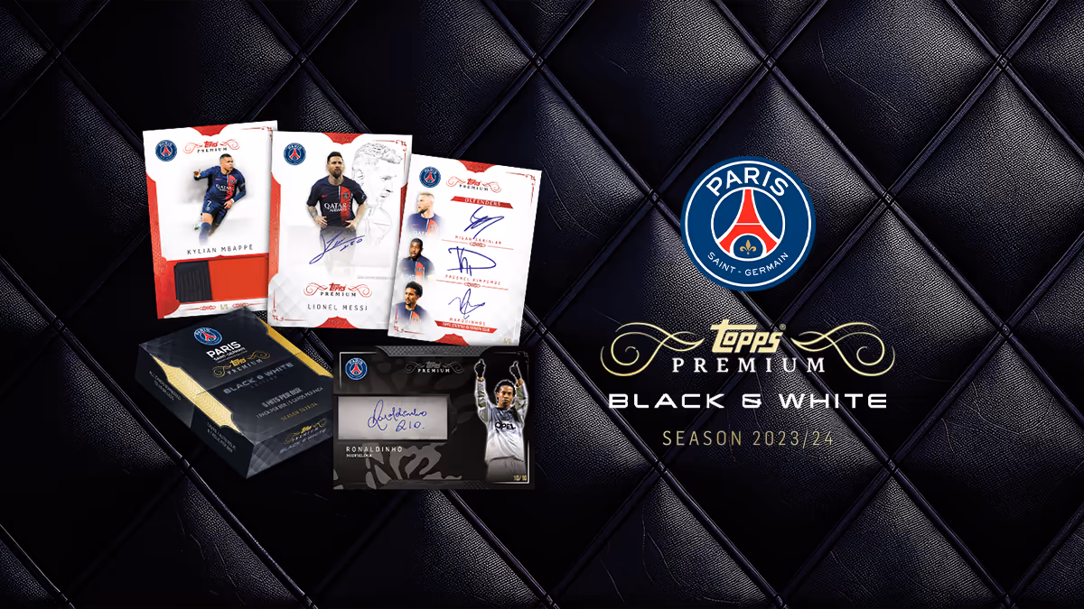 2023-24 TOPPS Premium Black & White Edition Paris Saint-Germain Soccer Cards - Header