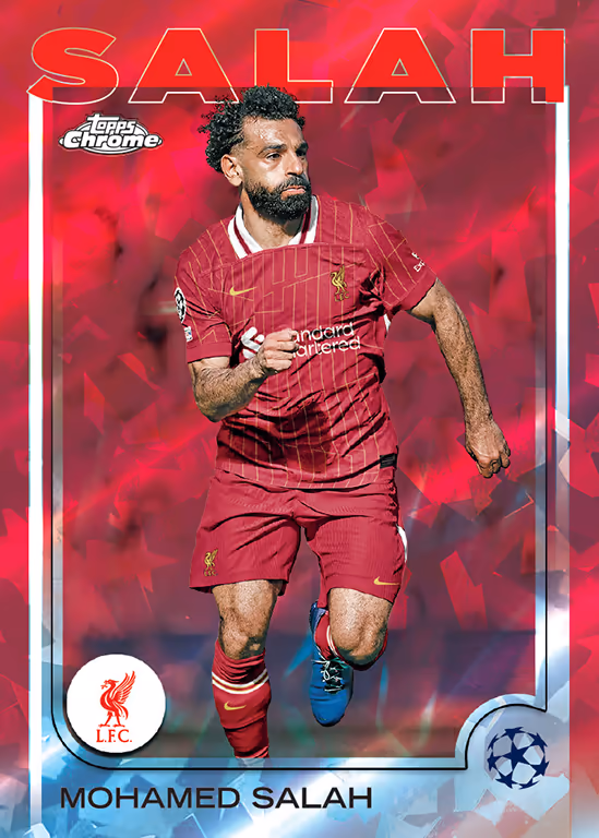 2024-25 TOPPS Chrome Sapphire Edition UEFA Club Competitions Soccer Cards - Base Card Red Parallel - Mohamed Salah