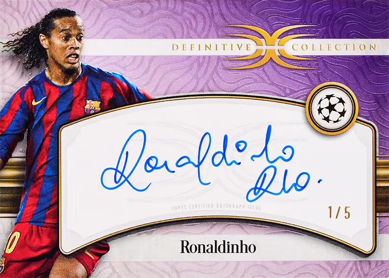 2024-25 TOPPS Definitive Collection UEFA Club Competitions Soccer Cards - Legenday Autograph Card Purple Parallel - Ronaldinho
