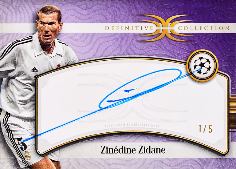 2024-25 TOPPS Definitive Collection UEFA Club Competitions Soccer Cards - Legenday Autograph Card Purple Parallel - Zinedine Zidane