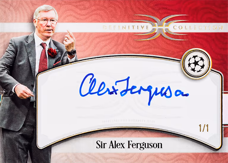 2024-25 TOPPS Definitive Collection UEFA Club Competitions Soccer Cards - Legenday Autograph Card Red Parallel - Sir Alex Ferguson