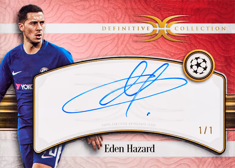 2024-25 TOPPS Definitive Collection UEFA Club Competitions Soccer Cards - Legenday Autograph Card Red Parallel - Eden Hazard