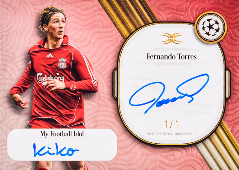 2024-25 TOPPS Definitive Collection UEFA Club Competitions Soccer Cards - Superstar Idols Inscription Card Red Parallel - Fernando Torres
