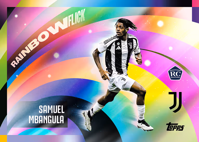 2024-25 TOPPS Juventus Official Team Set Soccer Cards - Rainbow Flick Insert Card - Samuel Mbangula