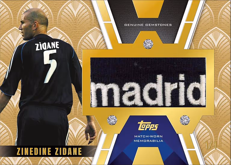 2024-25 TOPPS Palatial Real Madrid C.F. Soccer Cards - Diamante Blancos Relic Card Gold Parallel - Zinedine Zidane