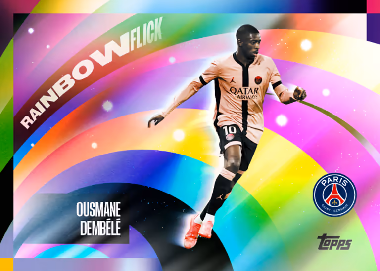 2024-25 TOPPS Paris-Saint-Germain Official Team Set Soccer Cards - Rainbow Flick Insert Card - Ousmane Dembele