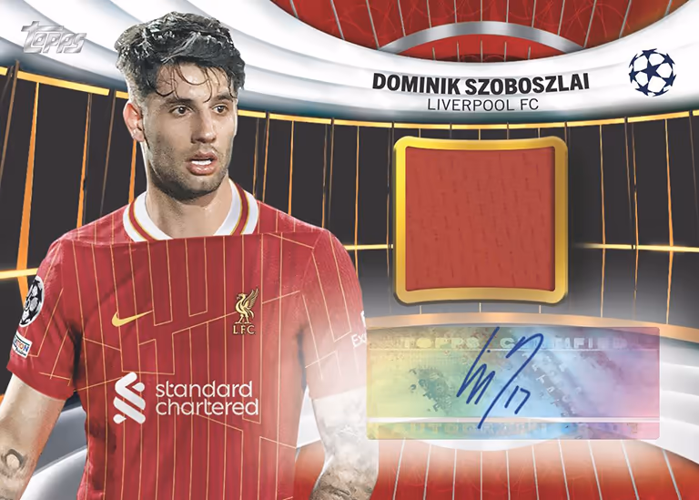 2024-25 TOPPS UEFA Club Competitions Soccer Cards - Topps Superstars Autograph Relic Card - Dominik Szoboszlai