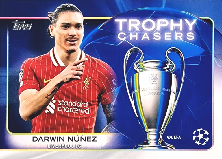 2024-25 TOPPS UEFA Club Competitions Soccer Cards - Trophy Chasers Insert Card - Darwin Nunez