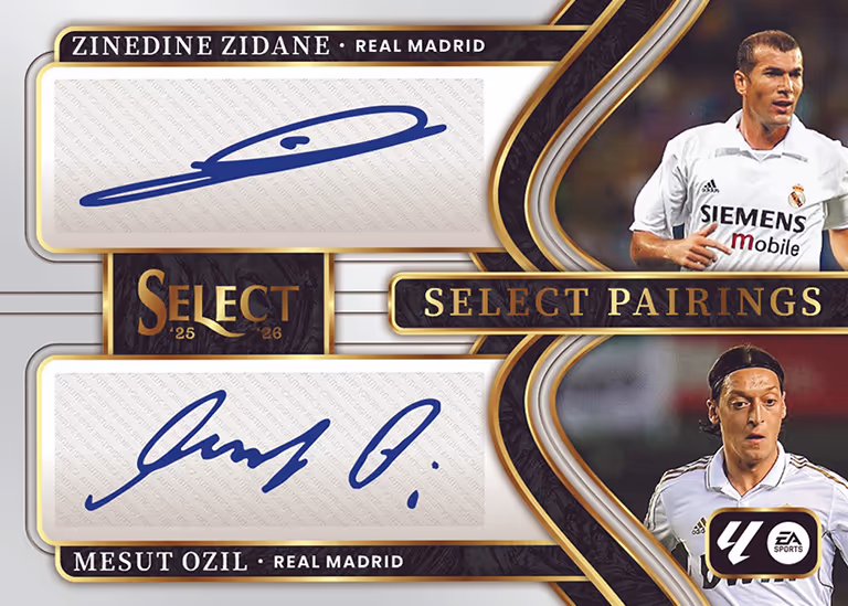 2025-26 PANINI Select LaLiga Soccer Cards - Select Pairings Dual Autograph Card - Zinedine Zidane / Mesut Özil