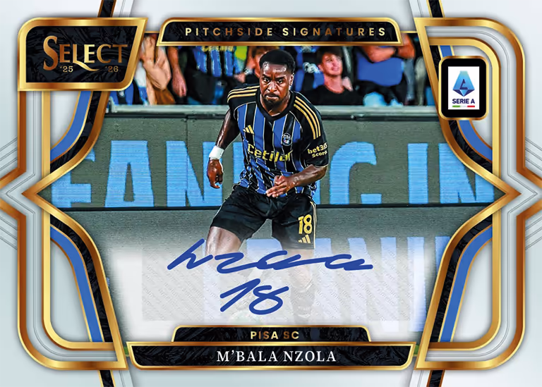 2025-26 PANINI Select Serie A Soccer Cards - Pitchside Signatures Card - M'Bala Nzola