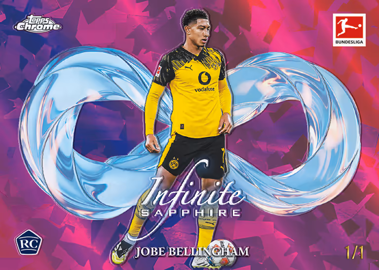 2025-26 TOPPS Chrome Sapphire Edition Bundesliga Soccer Cards - Infinite Sapphire Insert Card Padparadscha Parallel - Jobe Bellingham
