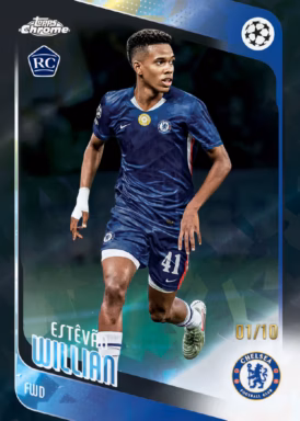 2025-26 TOPPS Chrome Sapphire Edition UEFA Club Competitions Soccer Cards - Base Card Black Parallel - Estevao Willian