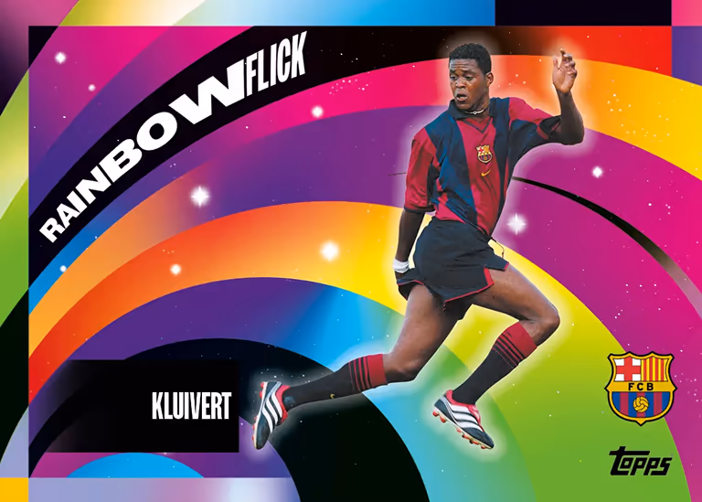 2025-26 TOPPS FC Bayern München Team Set Soccer Cards - Rainbow Flick Insert Card - Patrick Kluivert