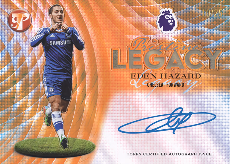 2025-26 TOPPS Pristine Premier League Soccer Cards - Pristinne Legacy Autograph Card Orange Parallel - Eden Hazard