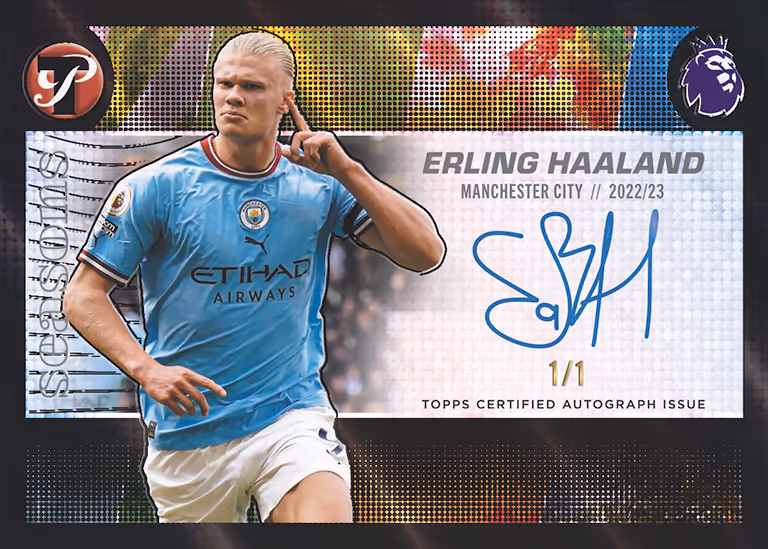 2025-26 TOPPS Pristine Premier League Soccer Cards - Pristine Seasons Autograph Card Black Parallel - Erling Haaland