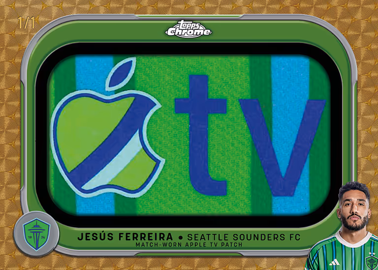 2025 TOPPS Chrome Major League Soccer Cards - MLS x Apple TV Patch Relic Card SuperFractor Parallel - Jesús Ferreira
