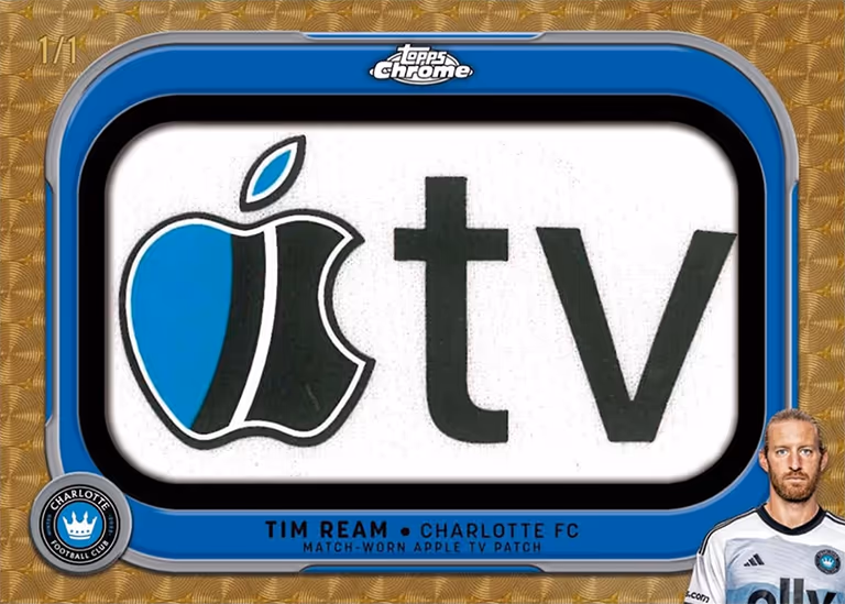2025 TOPPS Chrome Major League Soccer Cards - MLS x Apple TV Patch Relic Card SuperFractor Parallel - Tim Ream